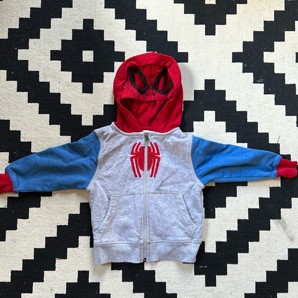 Hanna Andersson Spider Man Hoodie Zip Up Sweathshirt | 3T